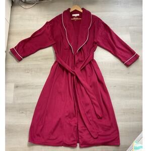 Eileen West Cotton Poly Ribbed Velour Pink Womens Size L/XL Robe